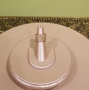 Women's Gold Band With Rose Gold Crystals